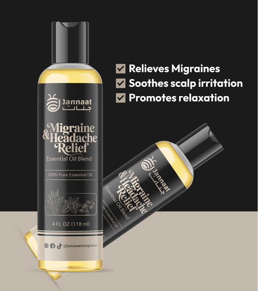 Jannaat Migraine Relief Oil - Soothing Essential Oil Blend for Headache Relief